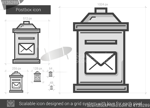 Image of Postbox line icon.