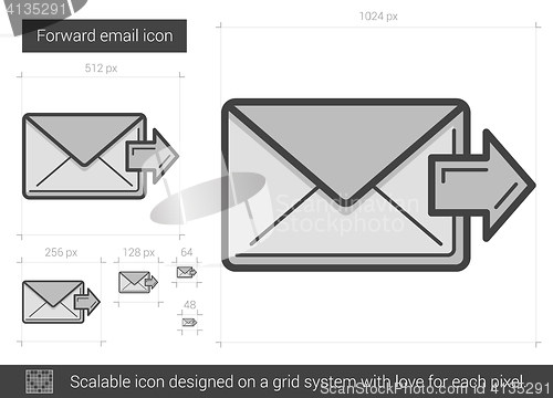 Image of Forward email line icon.