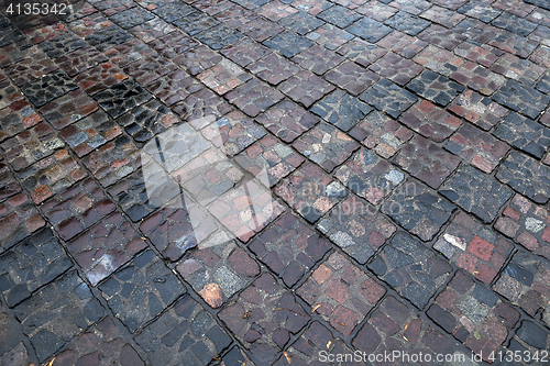 Image of stone road after rain