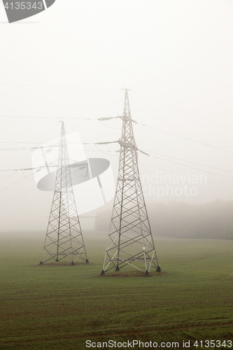 Image of High-voltage power poles