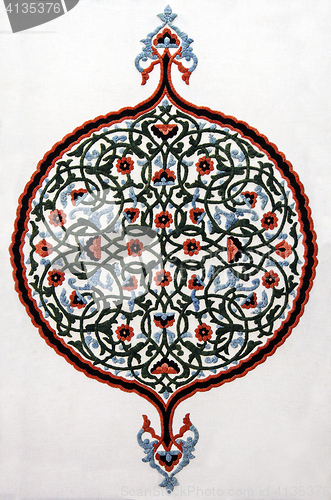 Image of Uzbek embroidery on a wall