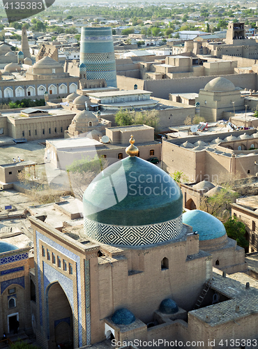 Image of Aerial view of old town in Khiva, Uzbekistan