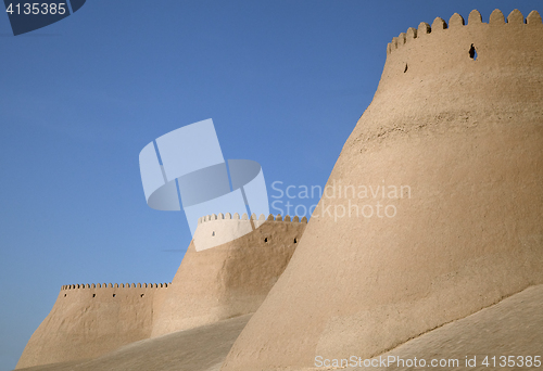 Image of Itchan Kala walls - Old Town of Khiva, Uzbekistan