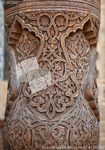 Image of Carved wooden column, Uzbekistan