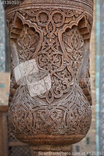 Image of Carved wooden column, Uzbekistan