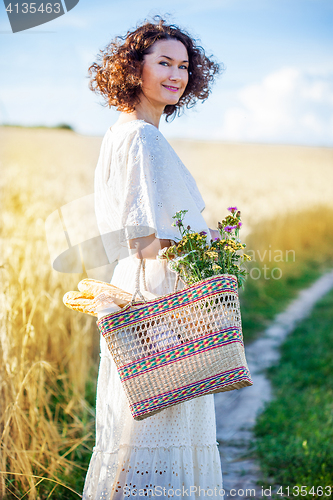 Image of Portrait of the middle aged beautiful smiling woman