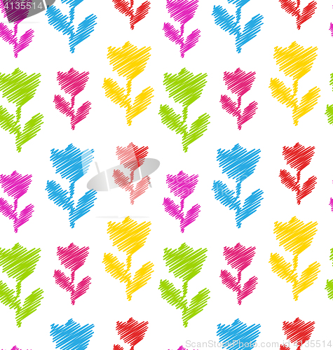 Image of Seamless Flower Texture, Natural Pattern for Textile