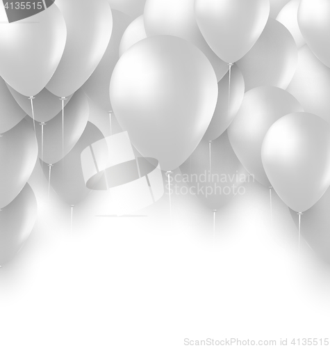 Image of Holiday Background with White Balloons
