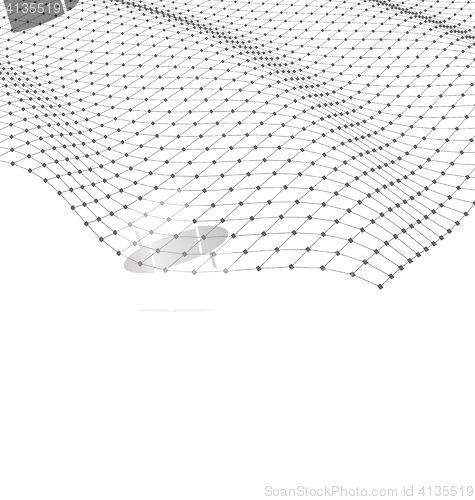 Image of Wireframe Area Mesh Polygonal Surface