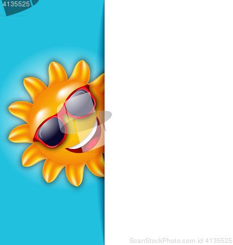 Image of Clean Card with Cartoon Character Sun in Sunglasses