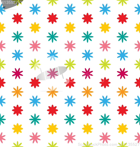 Image of  Seamless Floral Texture with Multicolored Flowers