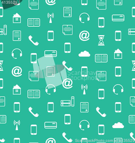 Image of Seamless Pattern with Business and Financial Flat Icons, Endless Wallpaper