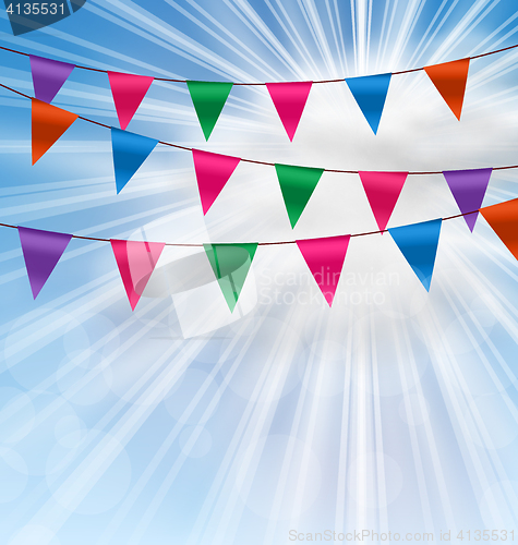 Image of Party Background with Buntings Flags Garlands