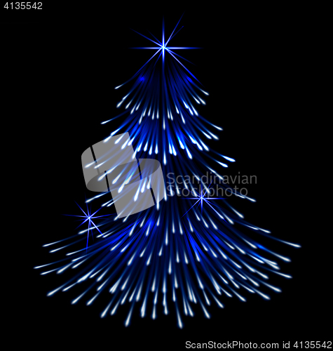Image of Blue spruce fir christmas  trace fireworks