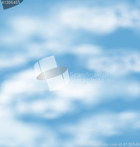 Image of Landscape atmosphere fluffy white clouds blue sky nature backgro