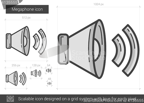 Image of Megaphone line icon.