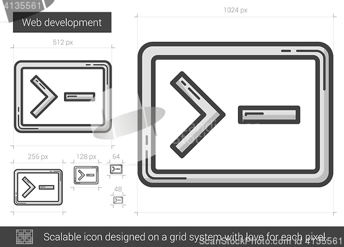 Image of Web development line icon.