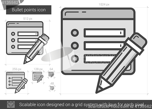 Image of Bullet points line icon.