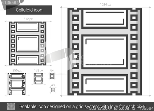 Image of Celluloid line icon.