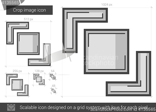 Image of Crop image line icon.