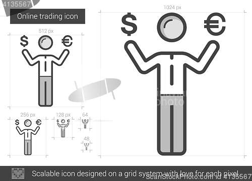 Image of Online trading line icon.