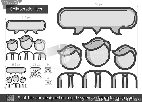 Image of Collaboration line icon.