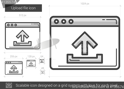 Image of Upload file line icon.