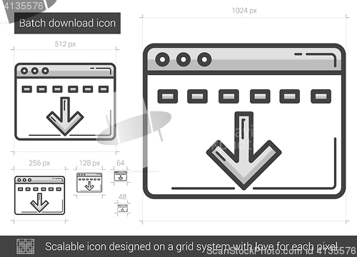 Image of Batch download line icon.