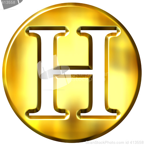 Image of 3D Golden Letter H
