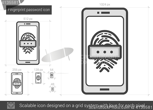 Image of Fingerprint password line icon.