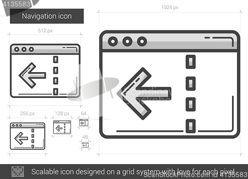 Image of Navigation line icon.