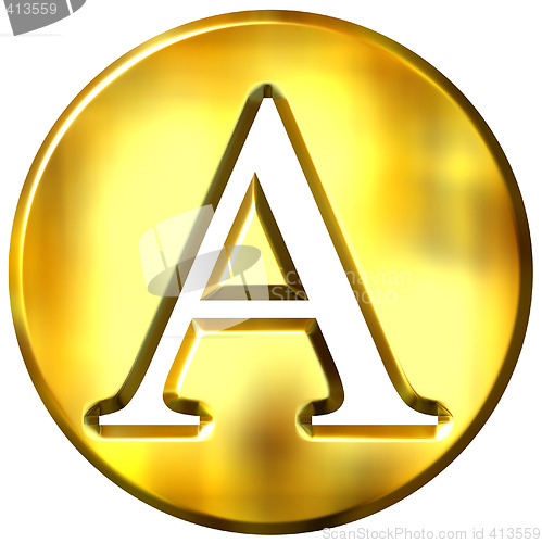 Image of 3D Golden Letter A