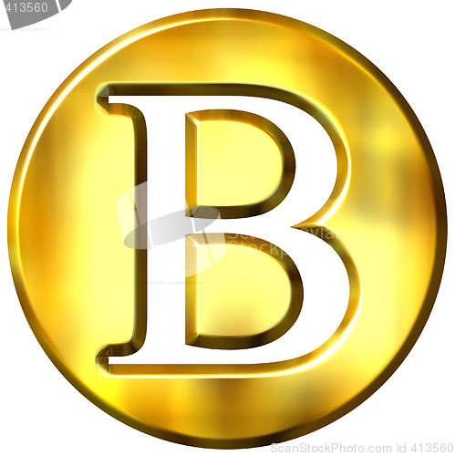 Image of 3D Golden Letter B