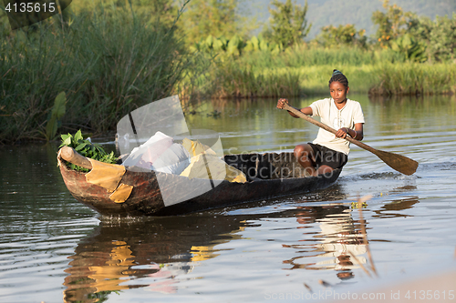 Image of Life in madagascar countryside on river