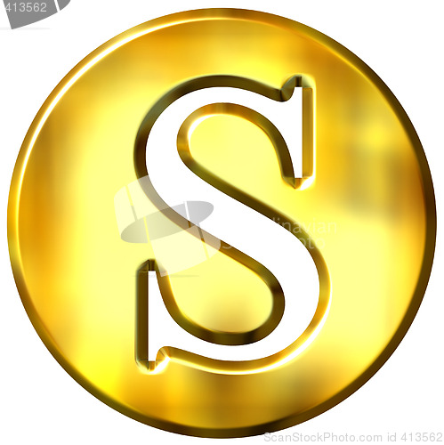 Image of 3D Golden Letter S