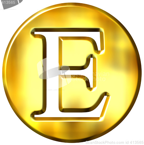 Image of 3D Golden Letter E