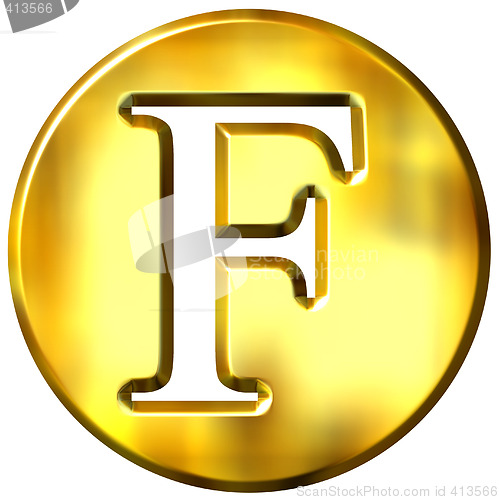 Image of 3D Golden Letter F