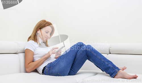 Image of Woman Texting on Her Mobile