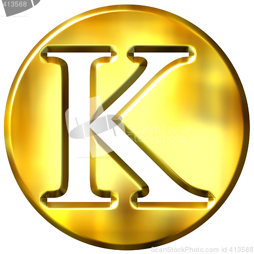 Image of 3D Golden Letter K