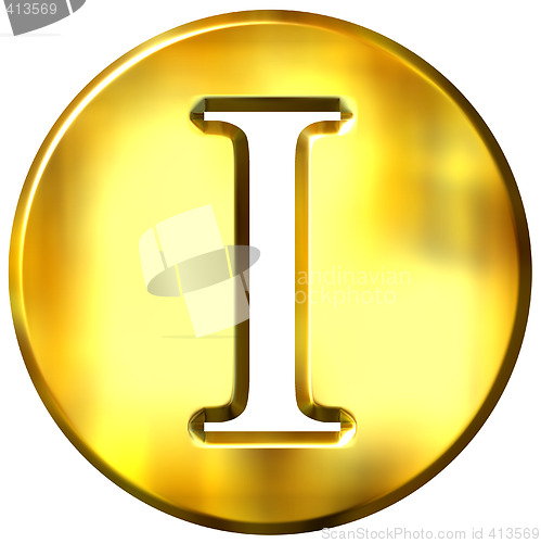 Image of 3D Golden Letter I