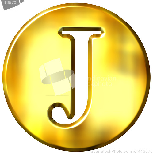 Image of 3D Golden Letter J