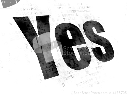 Image of Business concept: Yes on Digital background