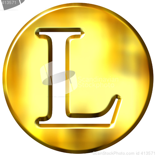 Image of 3D Golden Letter L