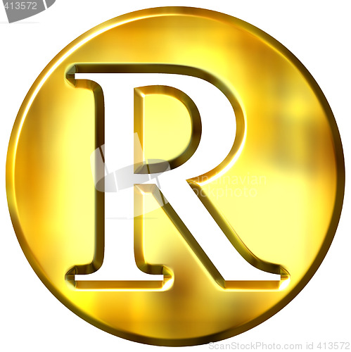 Image of 3D Golden Letter R