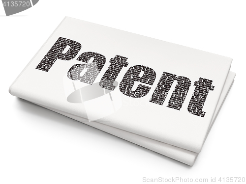 Image of Law concept: Patent on Blank Newspaper background