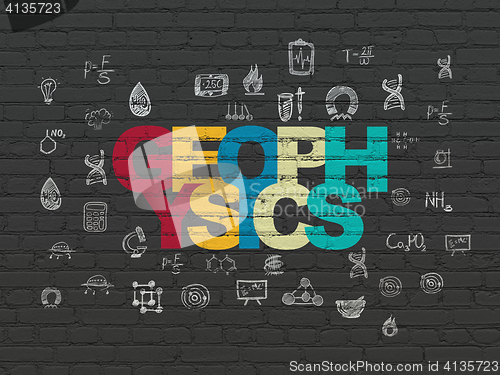 Image of Science concept: Geophysics on wall background