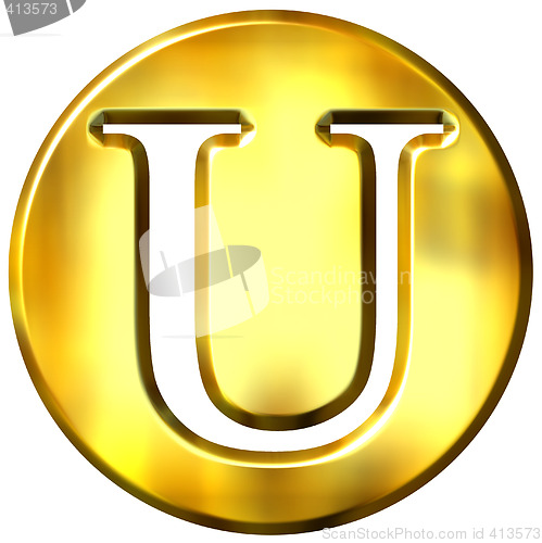 Image of 3D Golden Letter U