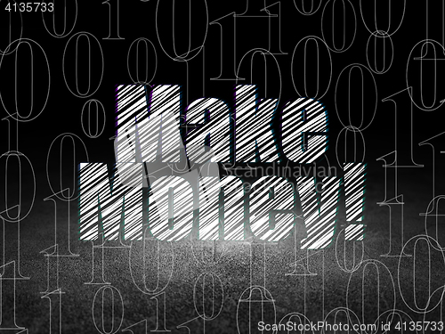 Image of Business concept: Make Money! in grunge dark room