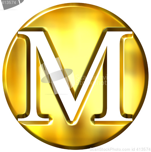 Image of 3D Golden Letter M