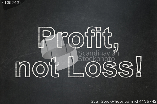 Image of Finance concept: Profit, Not Loss! on chalkboard background